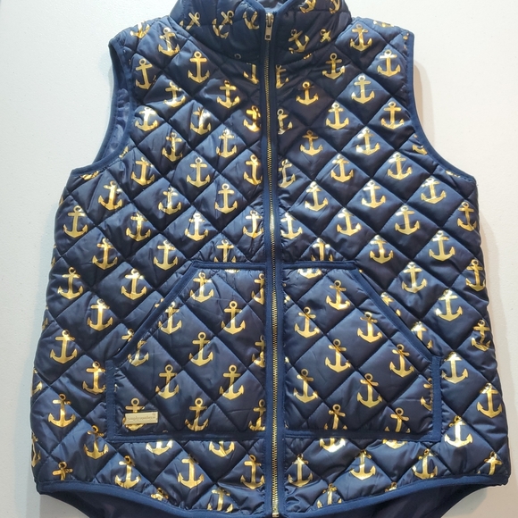 Simply Southern Womens Size Large Nautical Puffer Vest - Picture 1 of 12